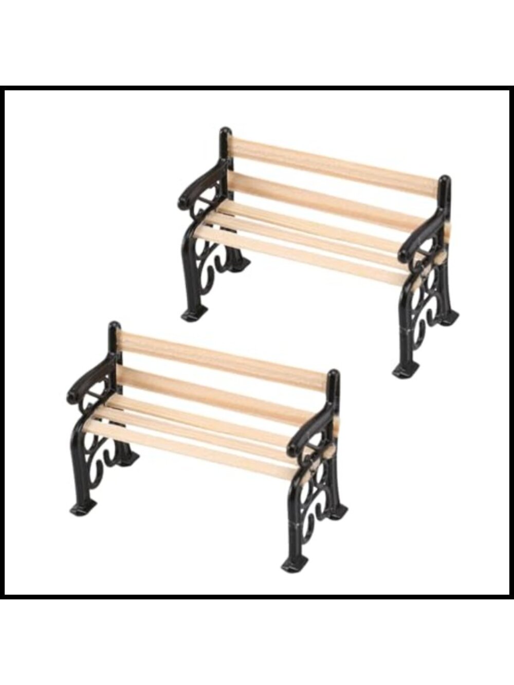 Miniature 1/24 Scale Park Bench Set Dollhouse Decoration